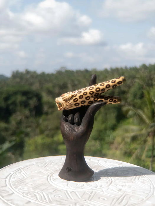 Jaguar Kuripe Pipe - Handmade Shamanic Hape Snuff Applicator