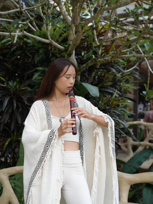 Boho Kimono – Handmade Cotton Festival Robe with Ethnic Embroidery