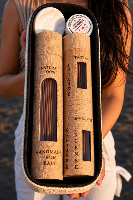 Bali Incense Gift Set with Stone Holder | 4 Shamanic Scents | Spiritual Ceremony Kit | Boho Home & Meditation
