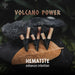 Set of black and wooden tools on a leaf with 'Volcano Power' and 'Hematite' text.