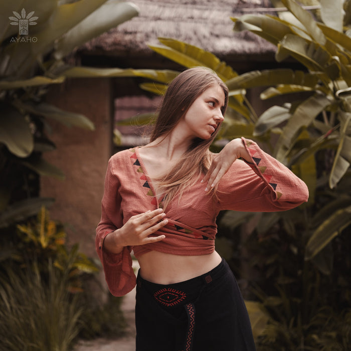 Discover the epitome of freedom and individuality with our exquisite Cotton Boho Crop Top, a garment that speaks to the soul of the free-spirited.