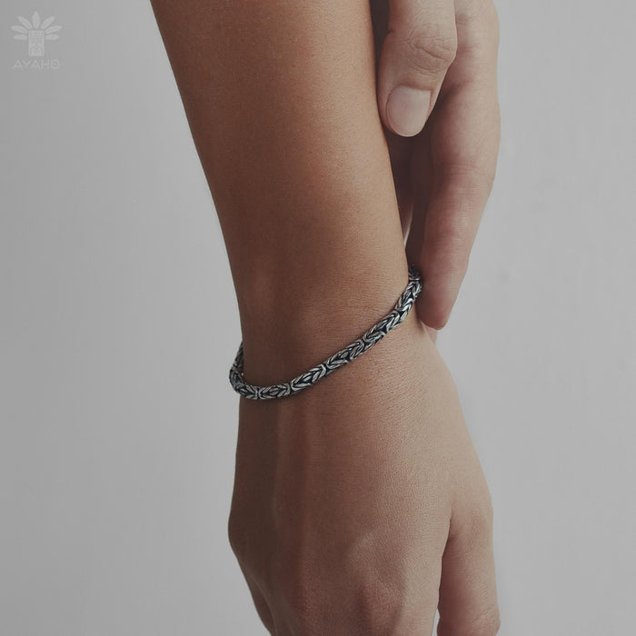 Ethnic Silver Bracelet | Unisex Tribal Bracelet | Handmade Boho Jewelry | Adjustable Sterling Silver Bracelet | Bohemian Cuff Bracelet