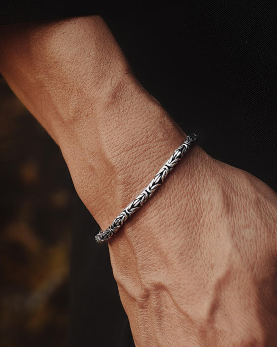 Ethnic Silver Bracelet | Unisex Tribal Bracelet | Handmade Boho Jewelry | Adjustable Sterling Silver Bracelet | Bohemian Cuff Bracelet