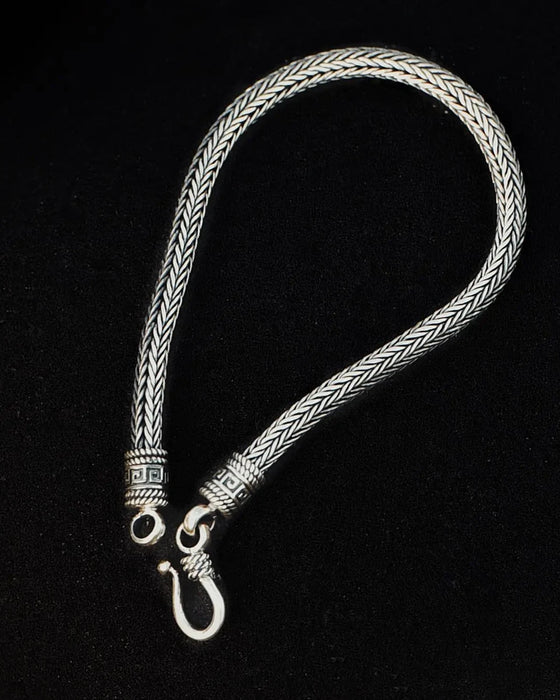 Ethnic Silver Bracelet | Unisex Tribal Bracelet | Handmade Boho Jewelry | Adjustable Sterling Silver Bracelet | Bohemian Cuff Bracelet