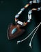 Festival Necklace | Boho Hippie Ethnic Jewelry | Adjustable Ceremony Accessory | Handmade Shamanic Jewelry Buffalo- Leather Shaman Amulet