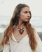 Festival Necklace | Boho Hippie Ethnic Jewelry | Adjustable Ceremony Accessory | Handmade Shamanic Jewelry Buffalo- Leather Shaman Amulet
