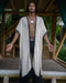Long Cotton Boho Poncho Kimono Cardigan : Unisex Shaman Clothing - Handmade Ritual Robe Boheme Chic - Beach Coverup