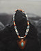 Festival Necklace | Boho Hippie Ethnic Jewelry | Adjustable Ceremony Accessory | Handmade Shamanic Jewelry Buffalo- Leather Shaman Amulet