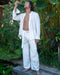 White Cotton Shaman Shirt – Unisex Spiritual Boho Top – Handmade Festival Clothing – Tribal Yoga Wear