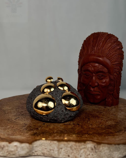 Bronze Shaman Mirror Earrings – Triple Layered Protection Amulet – Boho Ethnic Jewelry – 2–4cm Bronze Dangle Earrings