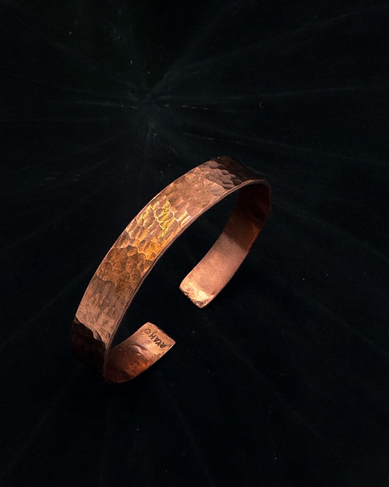 Hand‑Hammered Copper Healing Bracelet – Therapeutic Copper Cuff for Boho & Ethnic Style – Natural Copper Infusion