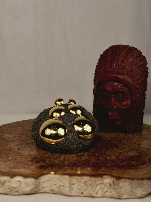 Bronze Shaman Mirror Earrings – Triple Layered Protection Amulet – Boho Ethnic Jewelry – 2–4cm Bronze Dangle Earrings
