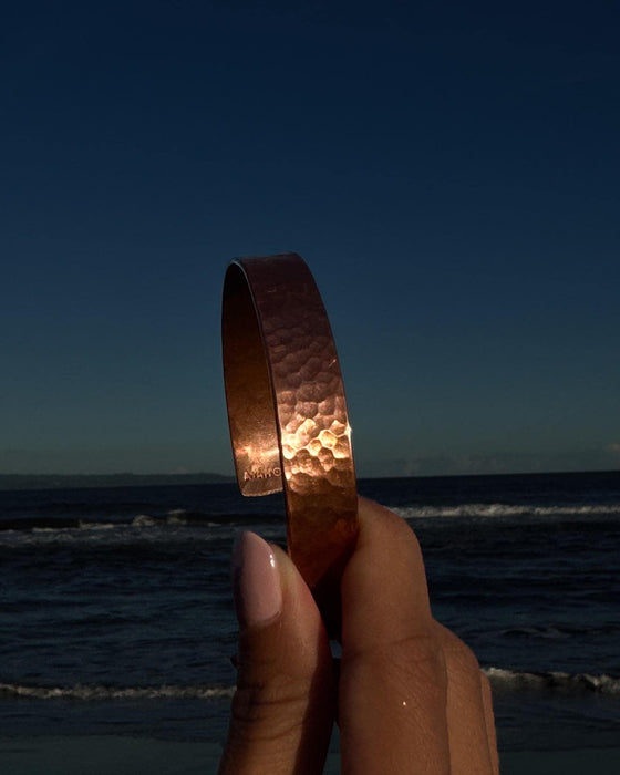 Hand‑Hammered Copper Healing Bracelet – Therapeutic Copper Cuff for Boho & Ethnic Style – Natural Copper Infusion