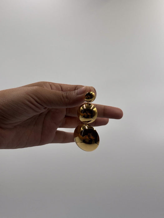 Bronze Shaman Mirror Earrings – Triple Layered Protection Amulet – Boho Ethnic Jewelry – 2–4cm Bronze Dangle Earrings