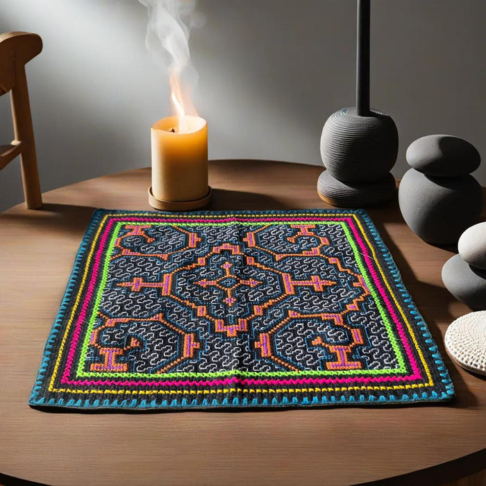 Hand-Embroidered Shipibo Altar Mat