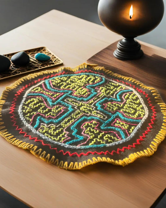 Hand-Embroidered Shipibo Altar Mat