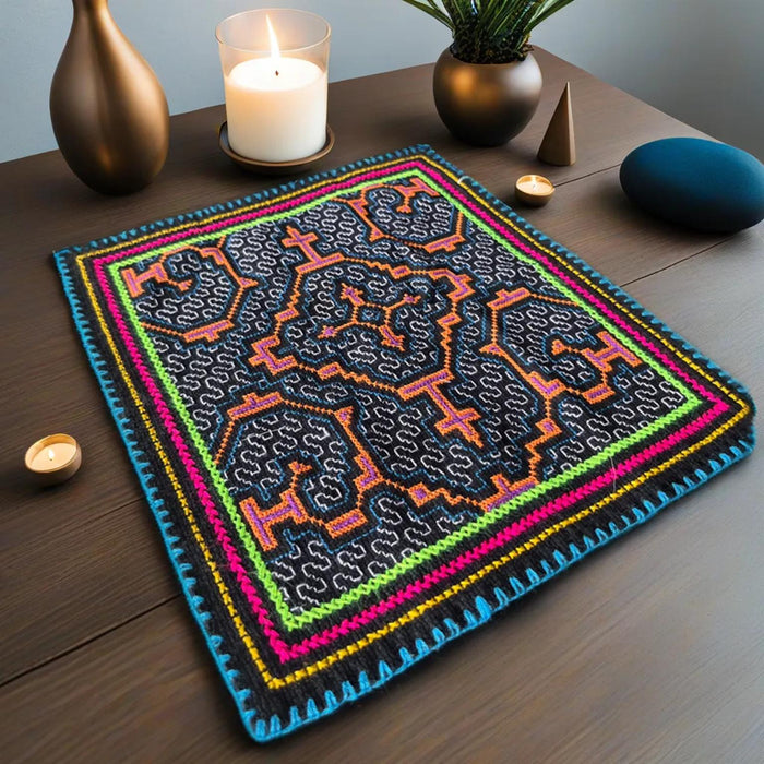 Hand-Embroidered Shipibo Altar Mat