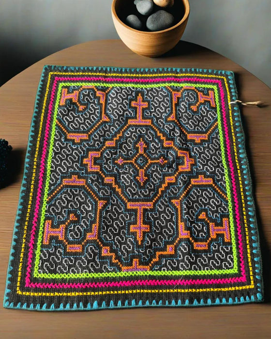 Hand-Embroidered Shipibo Altar Mat