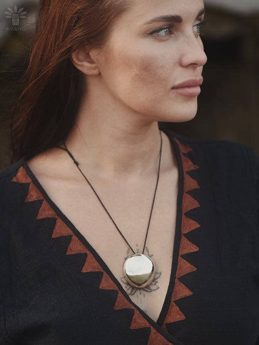 Bronze Shaman Mirror • Handcrafted Talisman for Protection