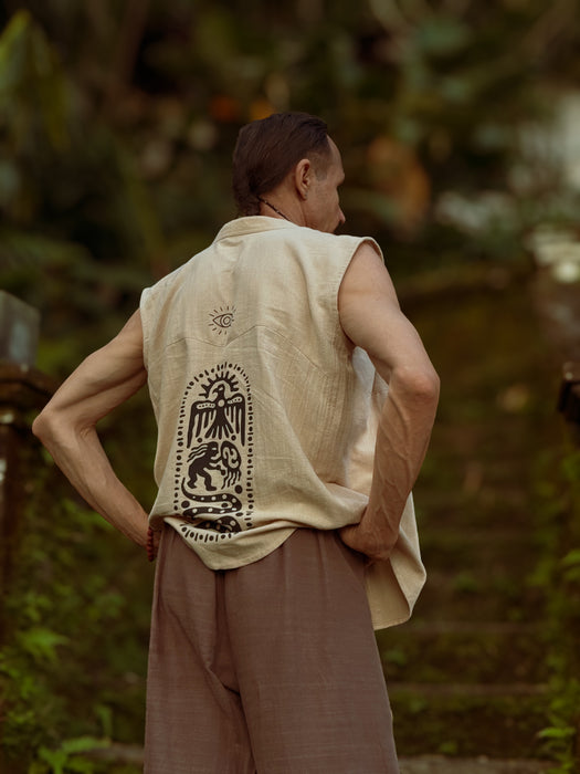 Cotton Shaman Top – Spiritual Boho Shirt, Ethnic Festival Wear