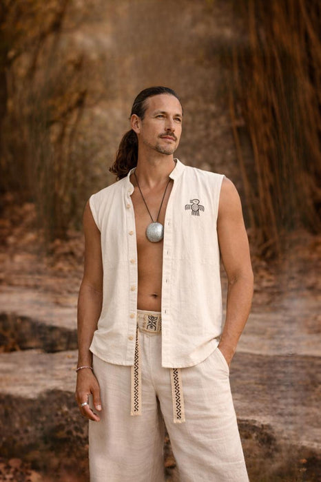 Cotton Shaman Top – Spiritual Boho Shirt, Ethnic Festival Wear