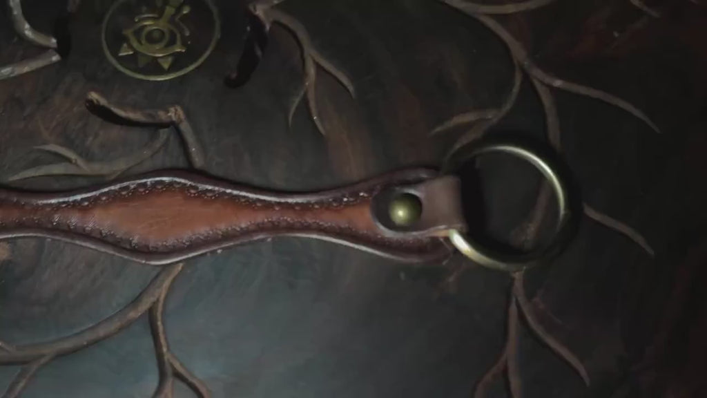 Spiritual Infinity Leather Cuff – Handmade Dark Buffalo Bracelet for Men | Symbolic Tribal Jewelry